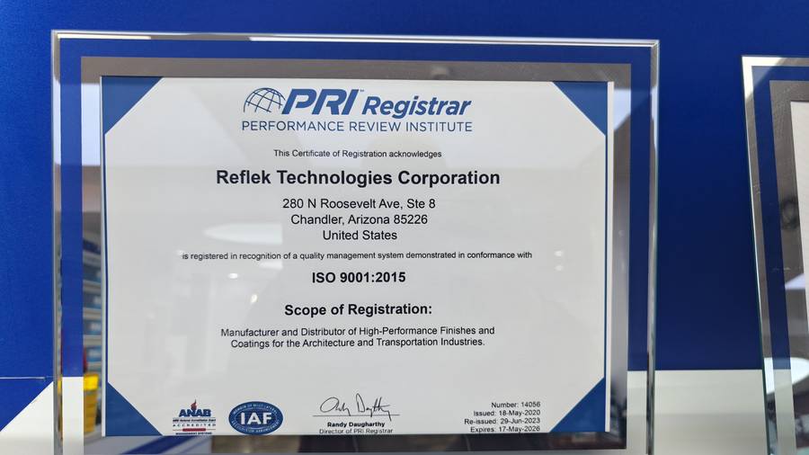 ISO9001质量管理体系认证 Reflek Technologies