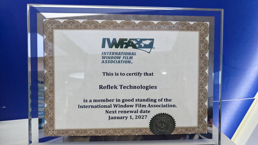 IWFA国际窗膜协会会员证书 Reflek Technologies